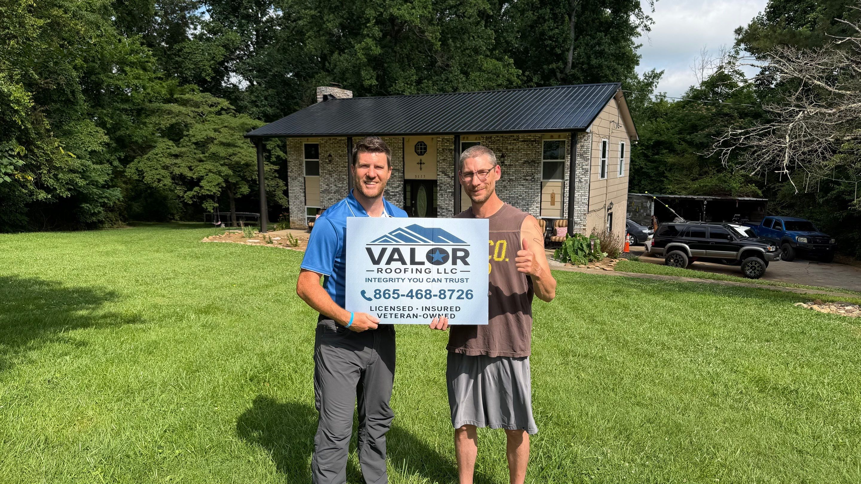 Finished roof replacement documented for the insurer