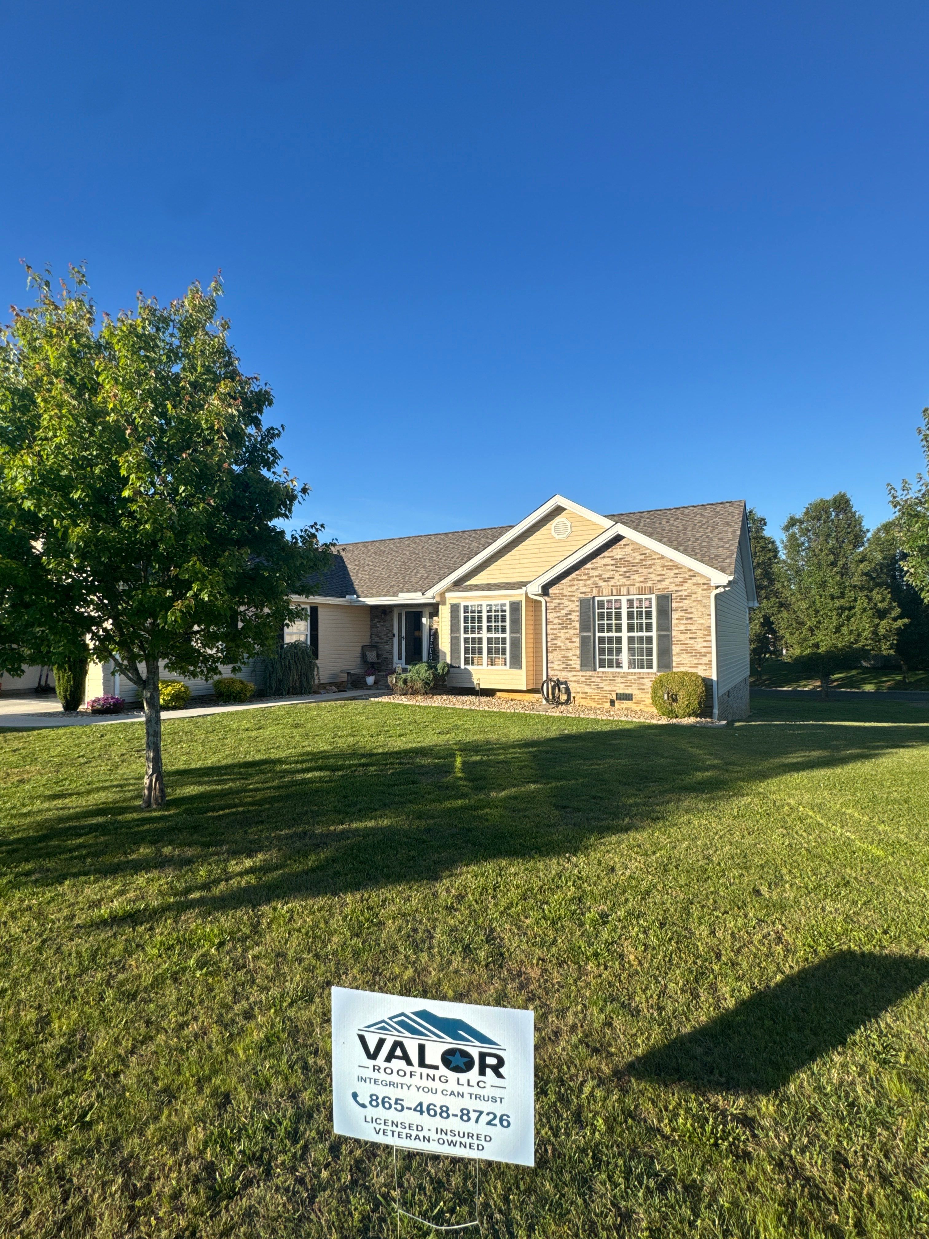 Valor Roofing project in Knoxville, TN