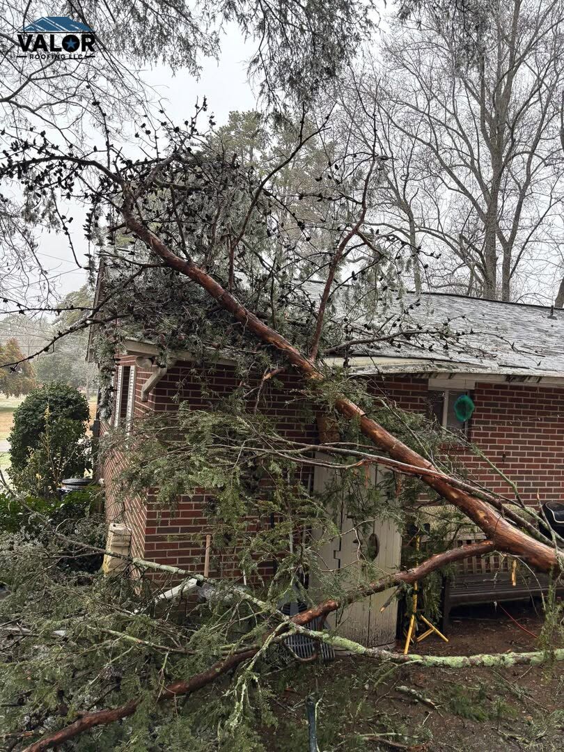 Hail-damaged roof documented for an insurance claim in East Tennessee